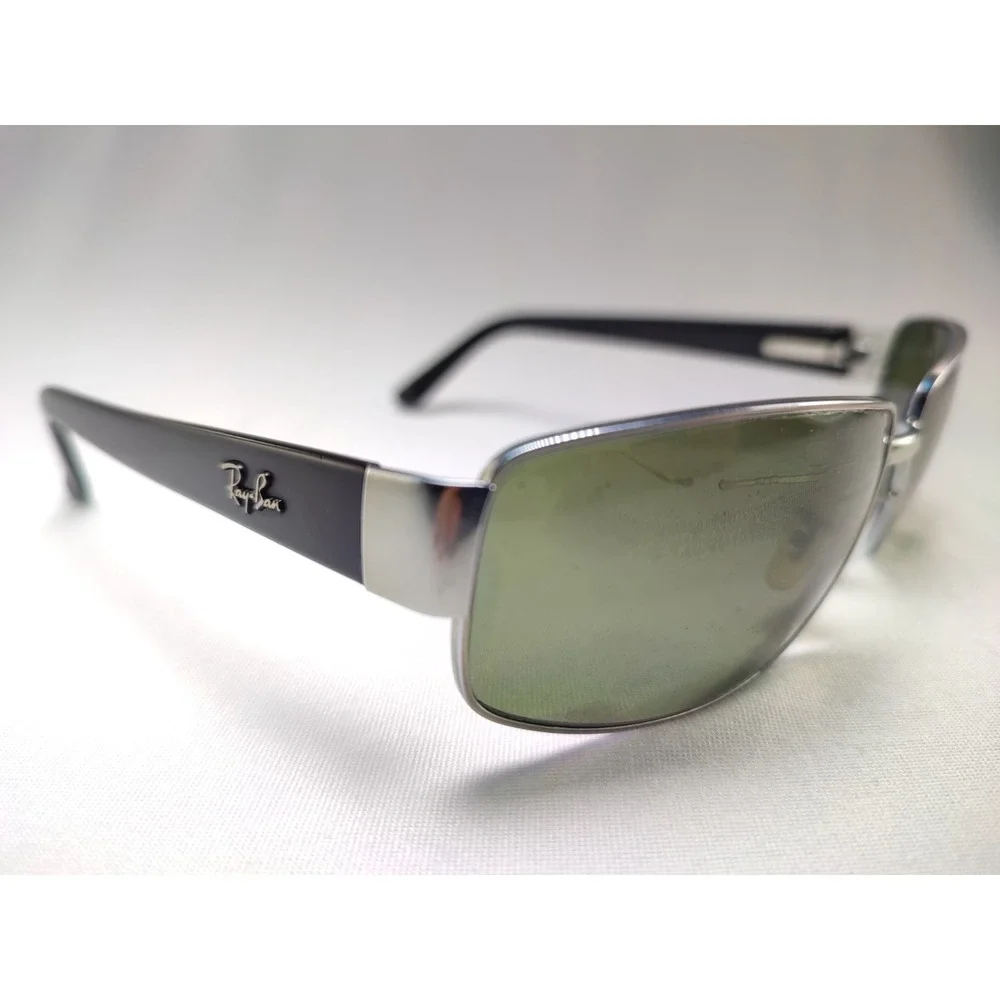 Ray-Ban RB3189 Leather II 004/9A 61mm Silver Metal Wrap Frames Only Italy